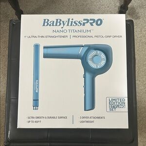 BaBylissPRO Nano Titanium Styling Set - Light Blue. New in box.